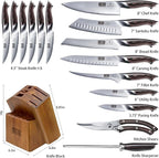 HOSHANHO 16-Piece Knife Set, Japanese High Carbon Stainless Steel Kitchen Knife - Image 4