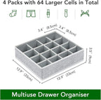 Joyoldelf Sock Drawer Organizer Divider Underwear Organizer 16-cell Fabric - Image 2