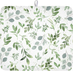 Spring Summer Sage Green Leaves Dish Drying Mat 16 x 18 Inch Spring Eucalyptus by Unknown