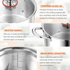 E-far 12-Quart Stock Pot, 18/10 Stainless Steel Stockpot - Image 3