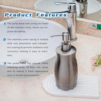 Brushed Stainless Steel Countertop Soap Dispenser Rust and Leak Resistant Hand - Image 3