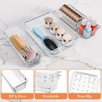 SpaceHacks 25 PCS Plastic Drawer Organizer Set, 4-Size Versatile Organizer - Image 3