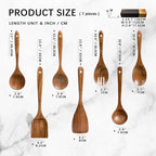 Wooden Spoons for Cooking, Nonstick Cooking Utensil Set - Image 2