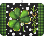 St. Patrick's Day Dish Drying Mats 18x24 Inch Green Clover Shamrock Lucky by Kawani