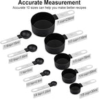 Measuring Cups and Spoons Set, 10 Pieces Nesting Measure Tools, Kitchen - Image 2
