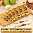 Gold Magnetic Measuring Spoons Set Stainless Steel - Image 6