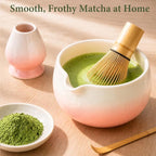 Matcha Whisk Set, Ceramic Matcha Set Includes Bowl & Holder, Bamboo Whisk - Image 3