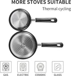 Nonstick Saucepan Set with Lid, Non Stick 1Qt & 2Qt Sauce Pan Set with Glass - Image 2