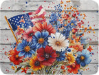 4th of July Dish Drying Mat 18x24 inch Patriotic Floral Fast Dry Microfiber by Giwawa