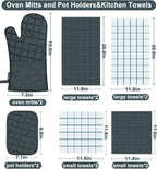 Oven Mitts Pot Holders Sets/Kitchen Towels and Dishcloths, Oven Gloves Kitchen - Image 2