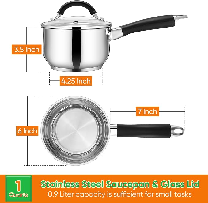 P&P CHEF 1 Quart Sauce Pan - Image 2