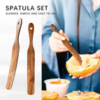 Wooden Spatula for Cooking Set of 2 – 11 Inch Teak Wood Spatula - Image 4