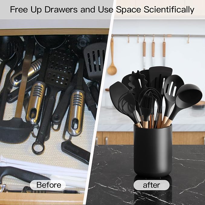 LATCHHOOK Black Kitchen Utensil Holder - Image 5