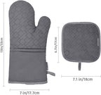 4Pcs Oven Mitts and Pot Holders Set, 572F Heat Resistant Oven Glove, Soft - Image 6