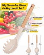 Silicone Pasta Fork and Ladle Spoon Set - Image 2