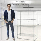 BestOffice | 4-Tier Wire Storage Shelves | 36x14x54 | Chrome | - Image 3