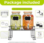 DHSBTLS 1 Gallon Glass Drink Dispensers, 2 Pack Clear Beverage Dispenser - Image 2