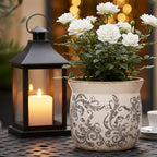 Rustic Ceramic Planter & Kitchen Utensil Holder, 6.21 Inch Vintage Crackle - Image 2