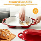 Mini Double Dutch Oven For Sourdough Bread Baking, 2.2QT Enameled Cast Iron - Image 7