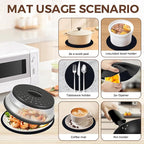 12 Inchs Microwave Splatter Cover & Silicone Mat, Large Vented Collapsible - Image 5