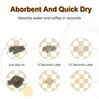 Checkered Dish Drying Mat for Kitchen, Coffee Station Mats - Image 3