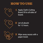 CLARK’S Cutting Board Oil and Wax Kit – Includes Food Grade Mineral Oil - Image 7