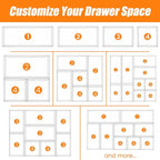 Criusia 6 Pcs Large Size Clear Drawer Organizer Set, Acrylic Non Slip Non - Image 9