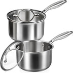 Stainless Steel Saucepan Set by Unknown