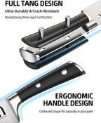 KnifeSaga Knife Set, Enduring Razor-Sharp High Carbon Stainless Steel Chef - Image 3