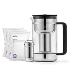 Aarke Purifier Large Glass Pitcher Bundle w/Steel Filter, 3 Enriched + 1 Pure by aarke