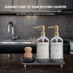 Kitchen Soap Dispenser Set - 16OZ Clear Glass Bottle - Image 5