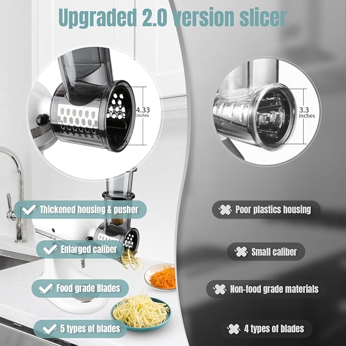 Stainless Steel Slicer Shredder Attachments - Image 4