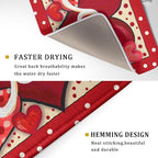 Love Heart Dish Drying Mat 18"x24" Red Dots Microfiber Dish Rack Mat Holiday - Image 3