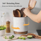 DOWAN 360° Rotating Extra Large Cooking Utensil Holder, 7.6" Kitchen Utensil - Image 7