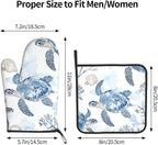 Navy Blue Ocean Sea Turtle Oven Mitts and Pot Holders Sets of 2 Summer Gift - Image 3