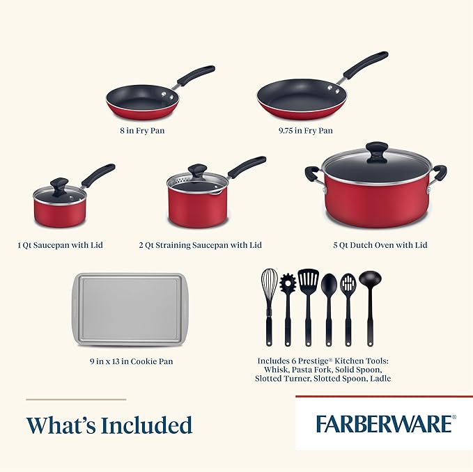 Farberware Cookstart DiamondMax Nonstick Cookware/Pots and Pans Set, Dishwasher - Image 4
