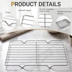 Lounsweer 2 Pack Cooling Racks, 5L x 10.5W x 1H Stainless Steel Wire Rack - Image 3