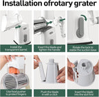 APSARAS USA Cheese Grater Hand Crank, Rotary Cheese Grater, 5 in 1 Rotary Grater - Image 4