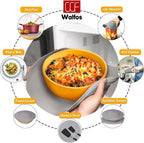 Walfos Silicone Microwave Mat & Lid Set, Heat Resistant Multi-Purpose Trivet - Image 4