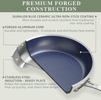 Nuwave 7pc Cookware Set Healthy Duralon Blue Ceramic Nonstick Coated, Diamond - Image 3