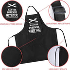 Rosoz Funny BBQ Black Chef Aprons - Image 4