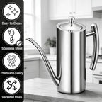 KSENDALO Stainless Steel Olive Oil Dispenser - 24oz/700mL Leakproof Oil Bottle - Image 4