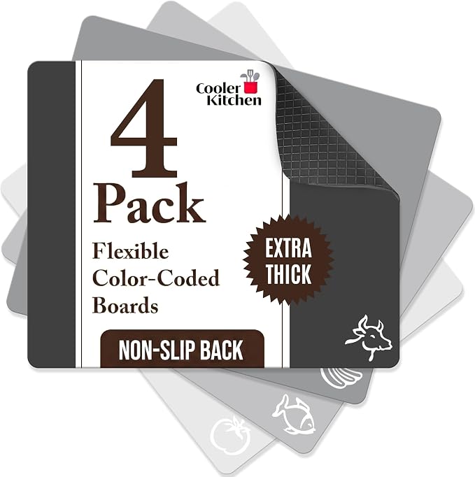 Cooler Kitchen Extra Thick Flexible Cutting Mat Set by CoolerKitchen