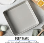 Martha Stewart Gallen 9 Inch Square Nonstick Carbon Steel Cake Pan – Cool Grey - Image 7