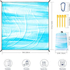WIWIGO Beach Blanket Waterproof Sandproof Beach Mat 79" X 83"/10'x9'for 2-8 - Image 2