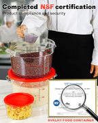 2QT NSF Food Storage Containers: 8 PCS Commercial Clear Round Food Storage - Image 5