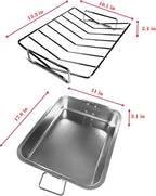 16" Premium Stainless Steel Roaster Pan Set - Image 2