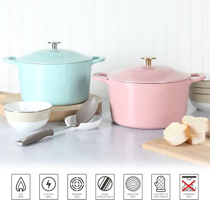 MARTHA STEWART Gatwick 7-Quart Enamel Cast Iron Dutch Oven Pot - Image 5