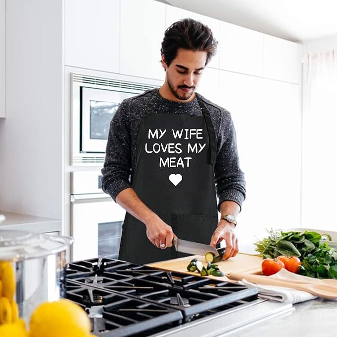 Rosoz Funny BBQ Black Chef Aprons - Image 3