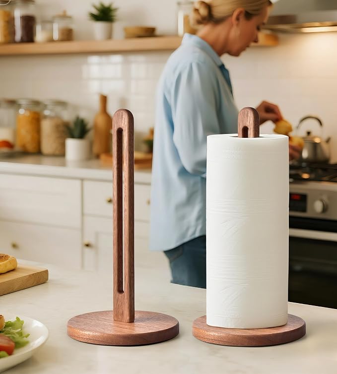 Acacia Wooden Paper Towel Holder Stand - Image 7